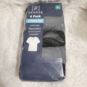 George V-Neck T-Shirt Pack, Size Small, New